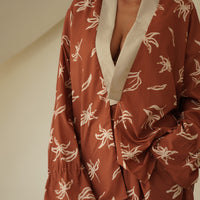 resort long sleeve KIMONO shirt / 琥珀(orange)