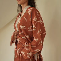 resort long sleeve KIMONO shirt / 琥珀(orange)