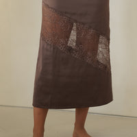 cocktail see through dress / 枯茶(dark brown)