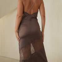 cocktail see through dress / 枯茶(dark brown)