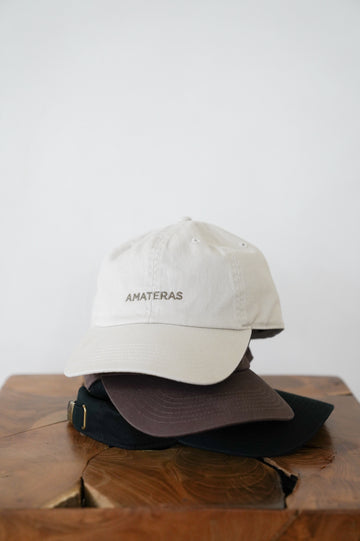 everyday cotton logo cap / 亜麻(beige)