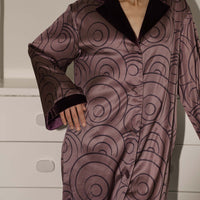 Zen Silky Satin Long Shirt / 紅藤(purple)