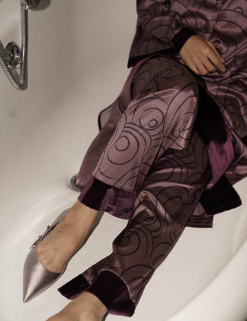 Zen Silky Satin Pants / 紅藤(purple)