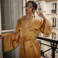 Aurelie Satin Long Robe