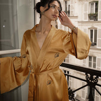 Aurelie Satin Long Robe