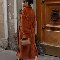 Cozy Up Premium KIMONO Fur Coat / Amber (orange)