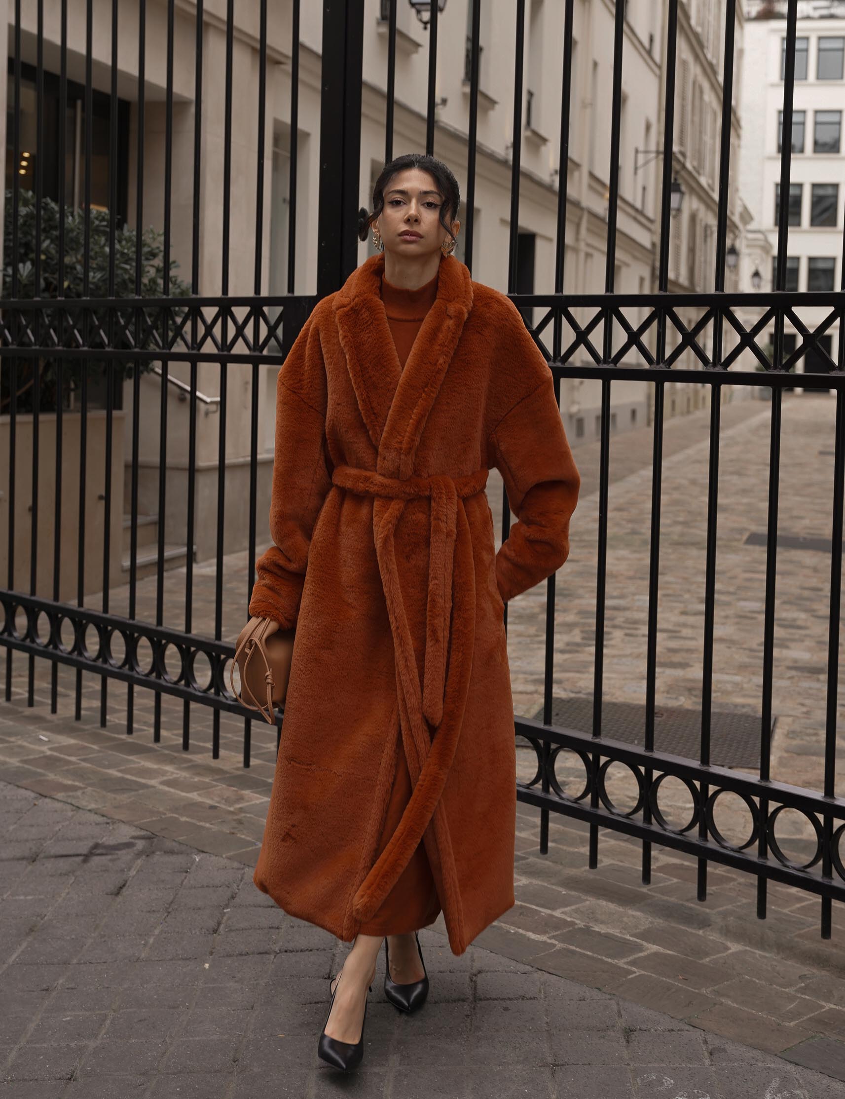 Cosy Up Premium KIMONO Fur Coat / 琥珀(orange)