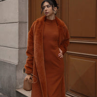 Cosy Up  Premium KIMONO Fur Coat / 琥珀(orange)