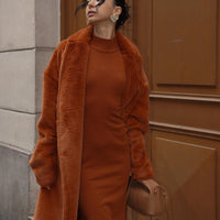 Cozy Up Premium KIMONO Fur Coat / Amber (orange)