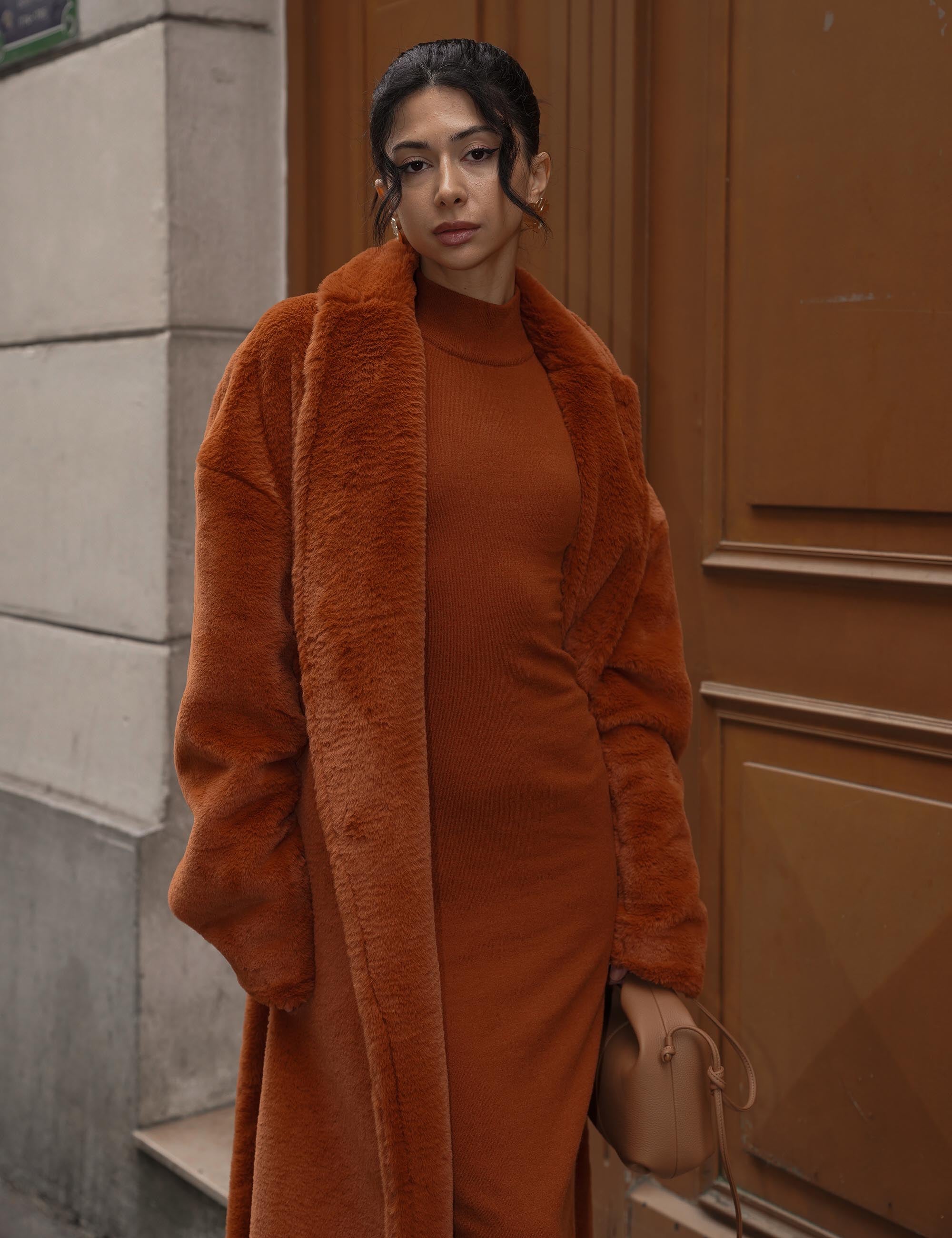 Cozy Up Premium KIMONO Fur Coat / Amber (orange)