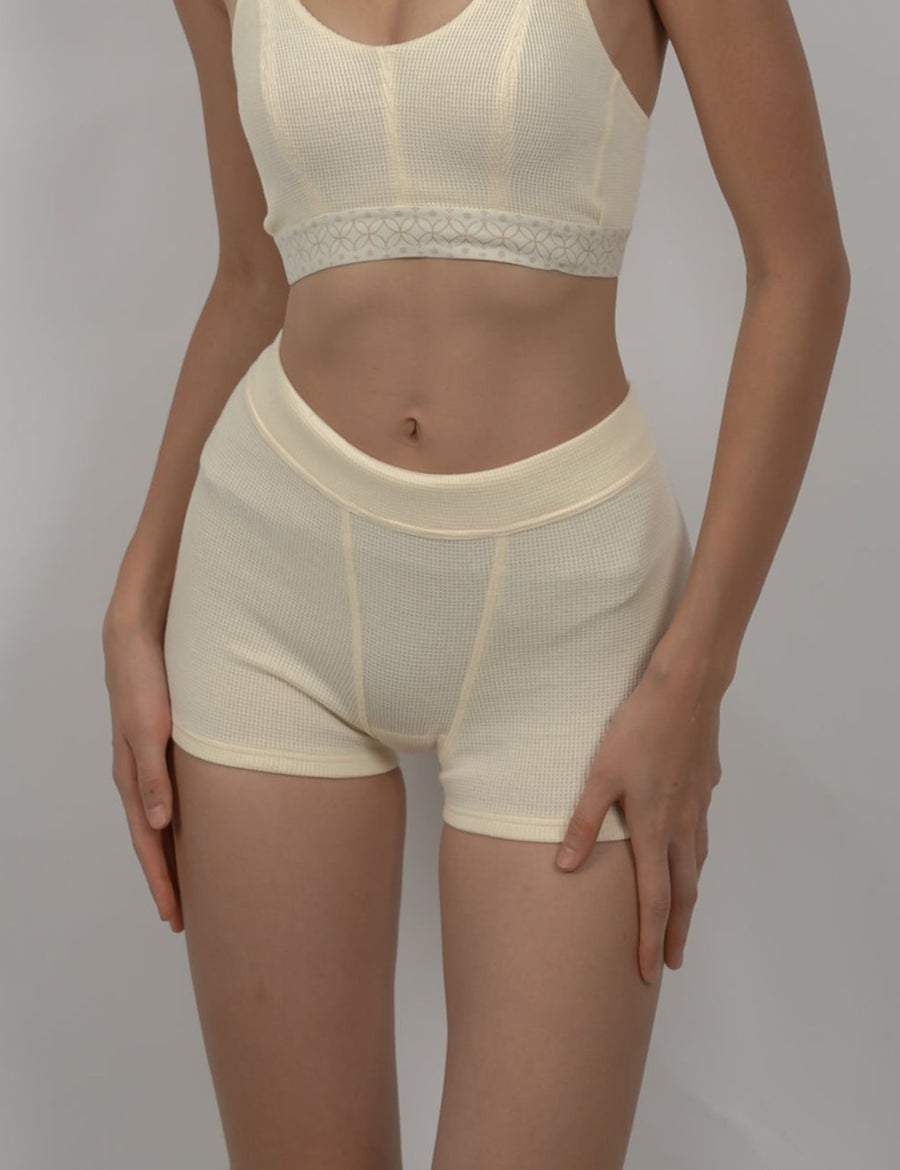 nudy waffle boxer undie / ivory