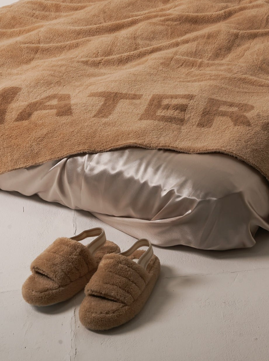 comfort fluffy slippers / flax (beige)