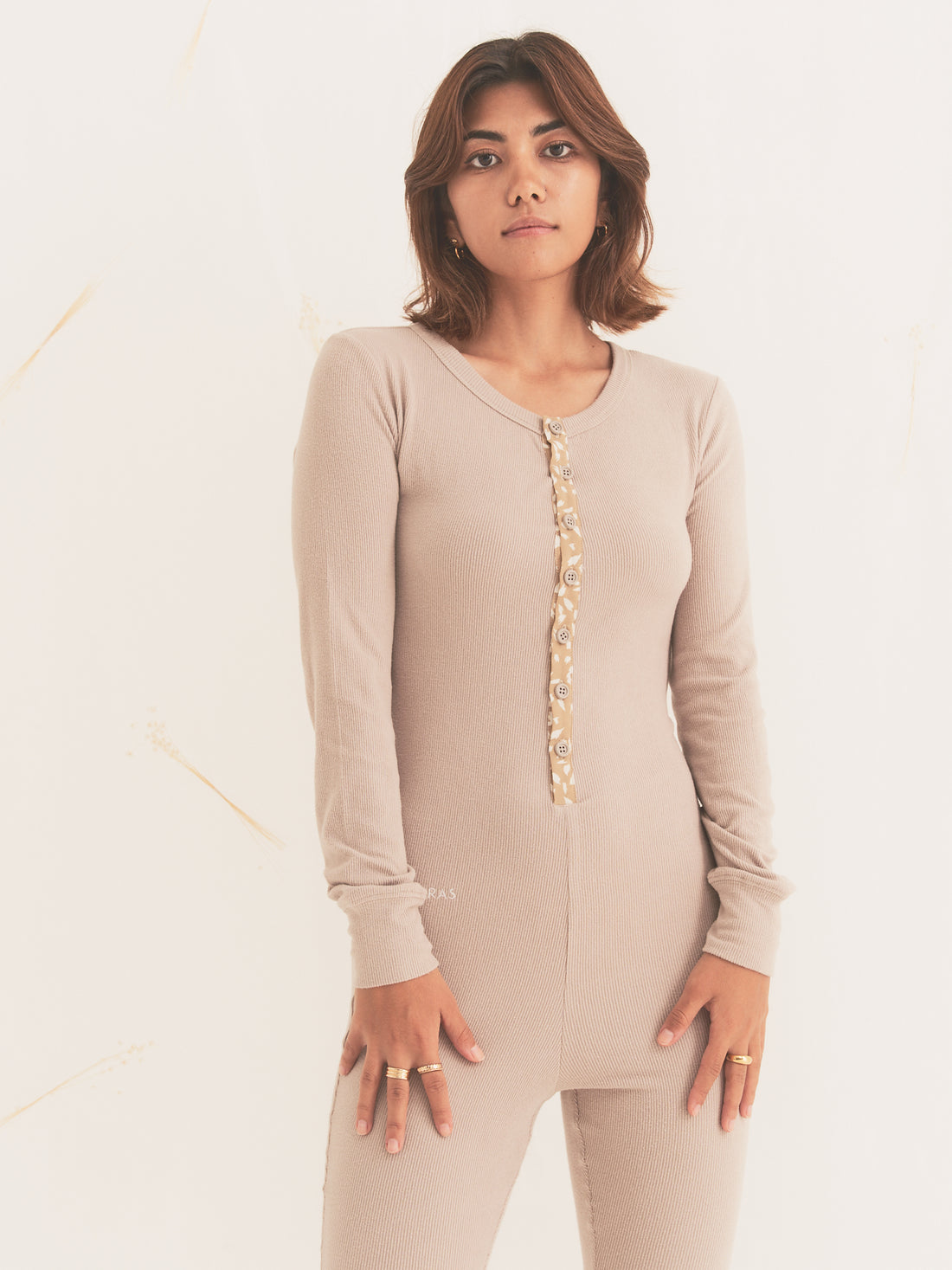 lounge jumpsuit / 亜麻(beige)