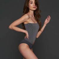 cut out bodysuit swim / gray