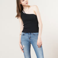 asanoha shoulder tank / black