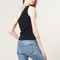 asanoha shoulder tank / black