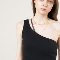 asanoha shoulder tank / black