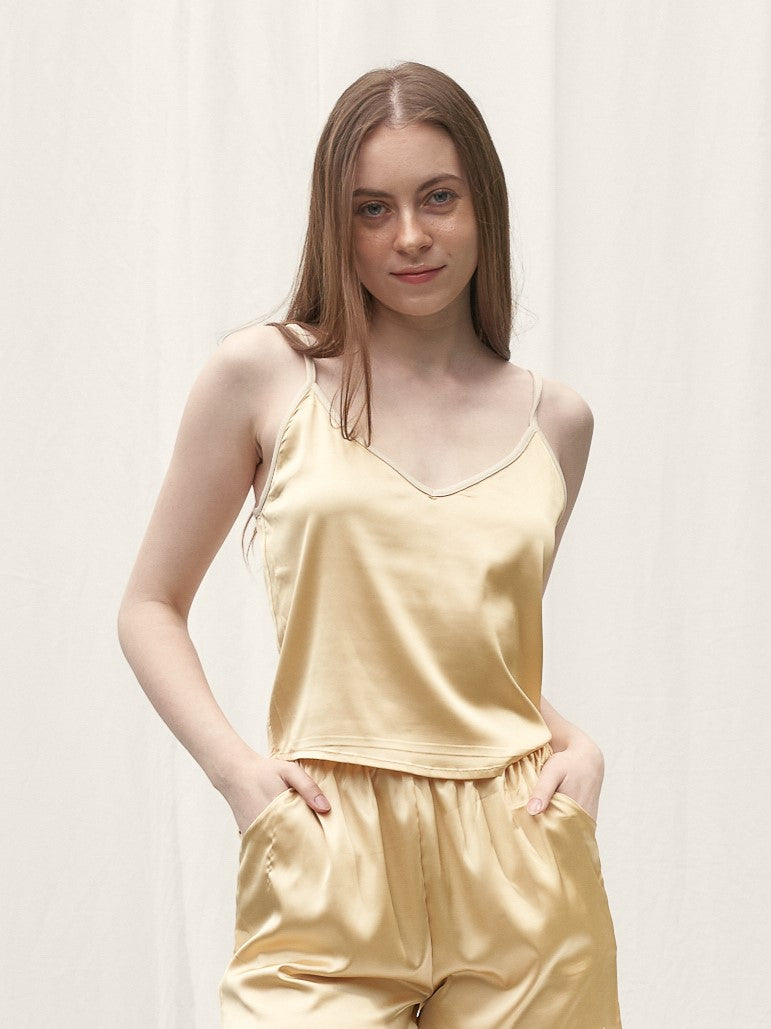 mix and match smooth satin camisole / 蜂蜜(light yellow)