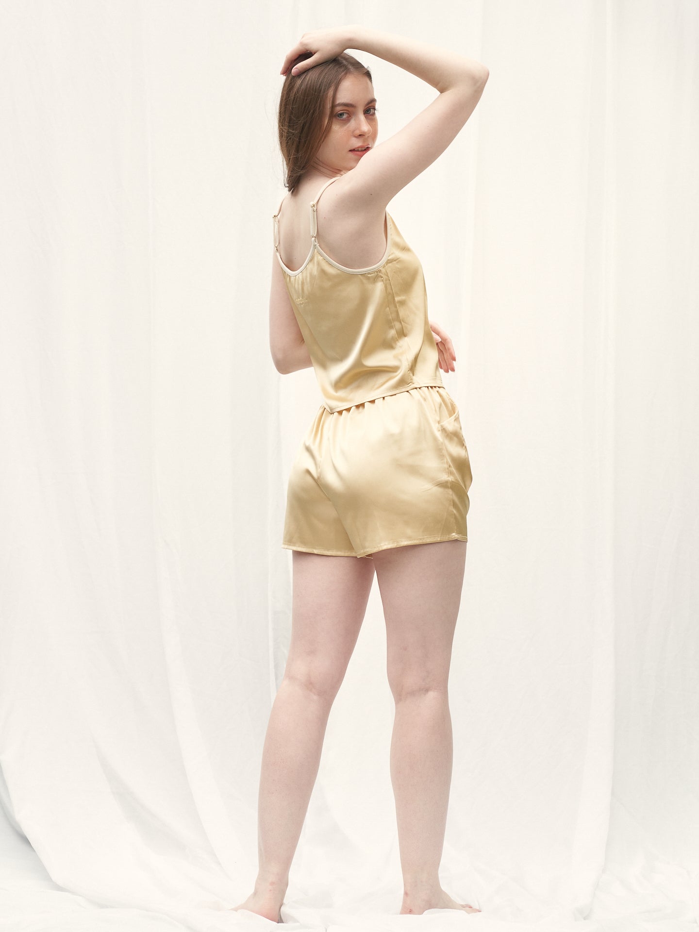 mix and match smooth satin camisole / 蜂蜜(light yellow)