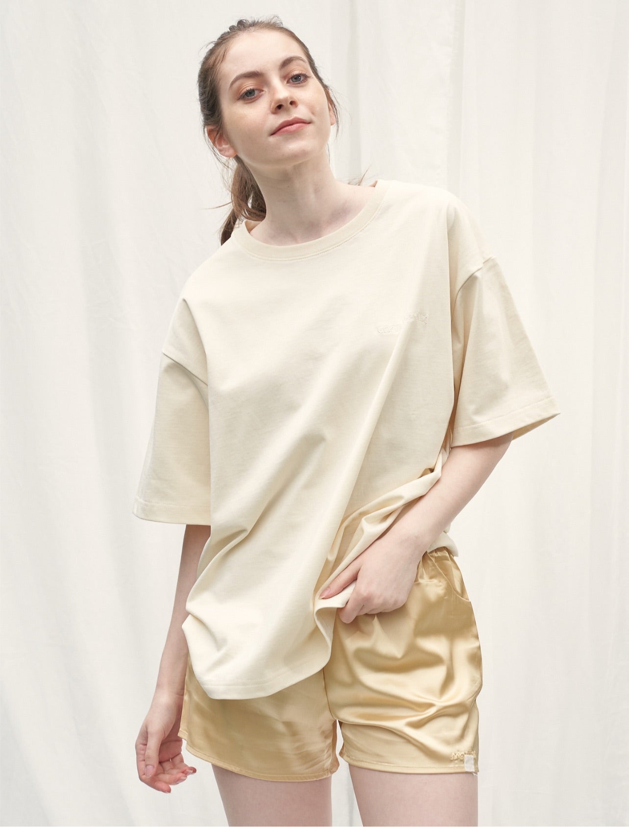 mix and match smooth satin pants / 蜂蜜(light yellow)